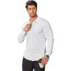 imageCOOFANDY Stretch Mens Dress Shirts Wrinkle Free Long Sleeve Dress Shirt Muscle Fit Button Down ShirtWhite