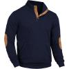 imageCOOFANDY Mens Corduroy Sweatshirt Long Sleeve Pullover Quarter Button Fall Sweat ShirtsNavy Blue