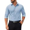imageCOOFANDY Mens Tech Dress Shirts Long Sleeve Poplin Formal Shirt Casual Button Down ShirtsLight Blue