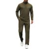 imageCOOFANDY Mens Tracksuits 2 Piece Casual Athletic Sweatsuit Quarter Zip Pullover Long Sleeve Running Sport OutfitsArmy Green