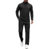 imageCOOFANDY Mens Tracksuits 2 Piece Casual Athletic Sweatsuit Quarter Zip Pullover Long Sleeve Running Sport OutfitsBlack