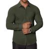 imageCOOFANDY Stretch Mens Dress Shirts Wrinkle Free Long Sleeve Dress Shirt Muscle Fit Button Down ShirtOlive Green