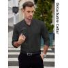 imageCOOFANDY Mens 2in1 Dress Shirts Detachable Collar Long Sleeve Wrinkle Free Shirt Business Casual Button Down ShirtBlack