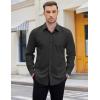 imageCOOFANDY Mens 2in1 Dress Shirts Detachable Collar Long Sleeve Wrinkle Free Shirt Business Casual Button Down ShirtBlack