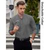 imageCOOFANDY Mens 2in1 Dress Shirts Detachable Collar Long Sleeve Wrinkle Free Shirt Business Casual Button Down ShirtDark Grey