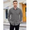 imageCOOFANDY Mens 2in1 Dress Shirts Detachable Collar Long Sleeve Wrinkle Free Shirt Business Casual Button Down ShirtDark Grey