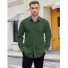 imageCOOFANDY Mens 2in1 Dress Shirts Detachable Collar Long Sleeve Wrinkle Free Shirt Business Casual Button Down ShirtGreen
