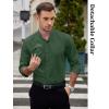 imageCOOFANDY Mens 2in1 Dress Shirts Detachable Collar Long Sleeve Wrinkle Free Shirt Business Casual Button Down ShirtGreen
