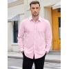 imageCOOFANDY Mens 2in1 Dress Shirts Detachable Collar Long Sleeve Wrinkle Free Shirt Business Casual Button Down ShirtPink
