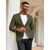 imageCOOFANDY Mens Herringbone Blazer Slim Fit Cotton Sport Coats Two Buttons Casual Suit JacketDark Green