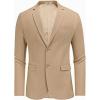 imageCOOFANDY Mens Herringbone Blazer Slim Fit Cotton Sport Coats Two Buttons Casual Suit JacketKhaki