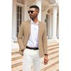 imageCOOFANDY Mens Herringbone Blazer Slim Fit Cotton Sport Coats Two Buttons Casual Suit JacketKhaki