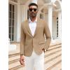 imageCOOFANDY Mens Herringbone Blazer Slim Fit Cotton Sport Coats Two Buttons Casual Suit JacketKhaki