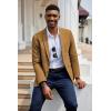 imageCOOFANDY Mens Herringbone Blazer Slim Fit Cotton Sport Coats Two Buttons Casual Suit JacketLight Brown