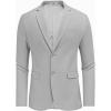 imageCOOFANDY Mens Herringbone Blazer Slim Fit Cotton Sport Coats Two Buttons Casual Suit JacketLight Gray