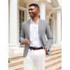 imageCOOFANDY Mens Herringbone Blazer Slim Fit Cotton Sport Coats Two Buttons Casual Suit JacketLight Gray