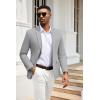 imageCOOFANDY Mens Herringbone Blazer Slim Fit Cotton Sport Coats Two Buttons Casual Suit JacketLight Gray