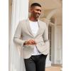 imageCOOFANDY Mens Herringbone Blazer Slim Fit Cotton Sport Coats Two Buttons Casual Suit JacketLight Khaki