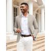 imageCOOFANDY Mens Herringbone Blazer Slim Fit Cotton Sport Coats Two Buttons Casual Suit JacketLight Khaki