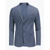 imageCOOFANDY Mens Herringbone Blazer Slim Fit Cotton Sport Coats Two Buttons Casual Suit JacketNavy