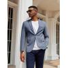 imageCOOFANDY Mens Herringbone Blazer Slim Fit Cotton Sport Coats Two Buttons Casual Suit JacketNavy