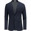 imageCOOFANDY Mens Herringbone Blazer Slim Fit Cotton Sport Coats Two Buttons Casual Suit JacketNavy Blue