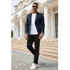 imageCOOFANDY Mens Herringbone Blazer Slim Fit Cotton Sport Coats Two Buttons Casual Suit JacketNavy Blue
