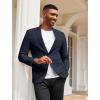 imageCOOFANDY Mens Herringbone Blazer Slim Fit Cotton Sport Coats Two Buttons Casual Suit JacketNavy Blue