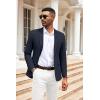 imageCOOFANDY Mens Herringbone Blazer Slim Fit Cotton Sport Coats Two Buttons Casual Suit JacketNavy Blue