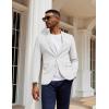 imageCOOFANDY Mens Herringbone Blazer Slim Fit Cotton Sport Coats Two Buttons Casual Suit JacketWhite