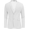 imageCOOFANDY Mens Herringbone Blazer Slim Fit Cotton Sport Coats Two Buttons Casual Suit JacketWhite