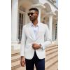 imageCOOFANDY Mens Herringbone Blazer Slim Fit Cotton Sport Coats Two Buttons Casual Suit JacketWhite