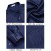 imageCOOFANDY Mens Luxury Satin Dress Shirt Shiny Silk Long Sleeve Button Up Shirts Wedding Shirt Party PromNavy Blue