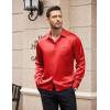 imageCOOFANDY Mens Luxury Satin Dress Shirt Shiny Silk Long Sleeve Button Up Shirts Wedding Shirt Party PromRed