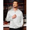 imageCOOFANDY Mens Luxury Satin Dress Shirt Shiny Silk Long Sleeve Button Up Shirts Wedding Shirt Party PromWhite