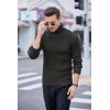 imageCOOFANDY Mens Slim Fit Turtleneck Sweater Ribbed Knitted High Neck Pullover SweatersCharcoal Grey