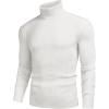 imageCOOFANDY Mens Slim Fit Turtleneck Sweater Ribbed Knitted High Neck Pullover SweatersWhite