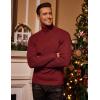 imageCOOFANDY Mens Slim Fit Turtleneck Sweater Ribbed Knitted High Neck Pullover SweatersWine Red