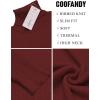 imageCOOFANDY Mens Slim Fit Turtleneck Sweater Ribbed Knitted High Neck Pullover SweatersWine Red