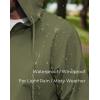 imageCOOFANDY Rain Jacket Men Packable Waterproof Raincoat with Hood Lightweight Windbreaker for Hiking Cycling GolfArmy Green