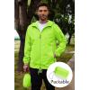 imageCOOFANDY Rain Jacket Men Packable Waterproof Raincoat with Hood Lightweight Windbreaker for Hiking Cycling GolfLemon Green