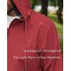 imageCOOFANDY Rain Jacket Men Packable Waterproof Raincoat with Hood Lightweight Windbreaker for Hiking Cycling GolfRed