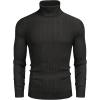 imageCOOFANDY Mens Slim Fit Turtleneck Sweater Ribbed Knitted High Neck Pullover SweatersCharcoal Grey