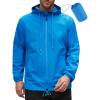 imageCOOFANDY Rain Jacket Men Packable Waterproof Raincoat with Hood Lightweight Windbreaker for Hiking Cycling GolfBlue