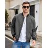 imageCOOFANDY Men Bomber Jacket Lightweight Windbreaker Jackets Casual Softshell Flight Fashion Winter Fall Coat with Pocket1  Grey