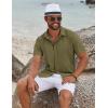imageCOOFANDY Mens Button Down Shirts Short Sleeve Casual Summer Beach Shirts for Men Vacation Wedding Linen ShirtArmy Green