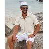 imageCOOFANDY Mens Button Down Shirts Short Sleeve Casual Summer Beach Shirts for Men Vacation Wedding Linen ShirtBeige
