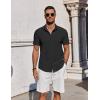 imageCOOFANDY Mens Button Down Shirts Short Sleeve Casual Summer Beach Shirts for Men Vacation Wedding Linen ShirtBlack
