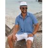 imageCOOFANDY Mens Button Down Shirts Short Sleeve Casual Summer Beach Shirts for Men Vacation Wedding Linen ShirtBlue