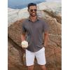 imageCOOFANDY Mens Button Down Shirts Short Sleeve Casual Summer Beach Shirts for Men Vacation Wedding Linen ShirtBrown
